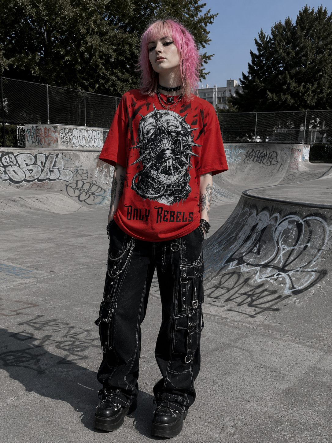 Only Rebels Masked Red Shirt Unisex