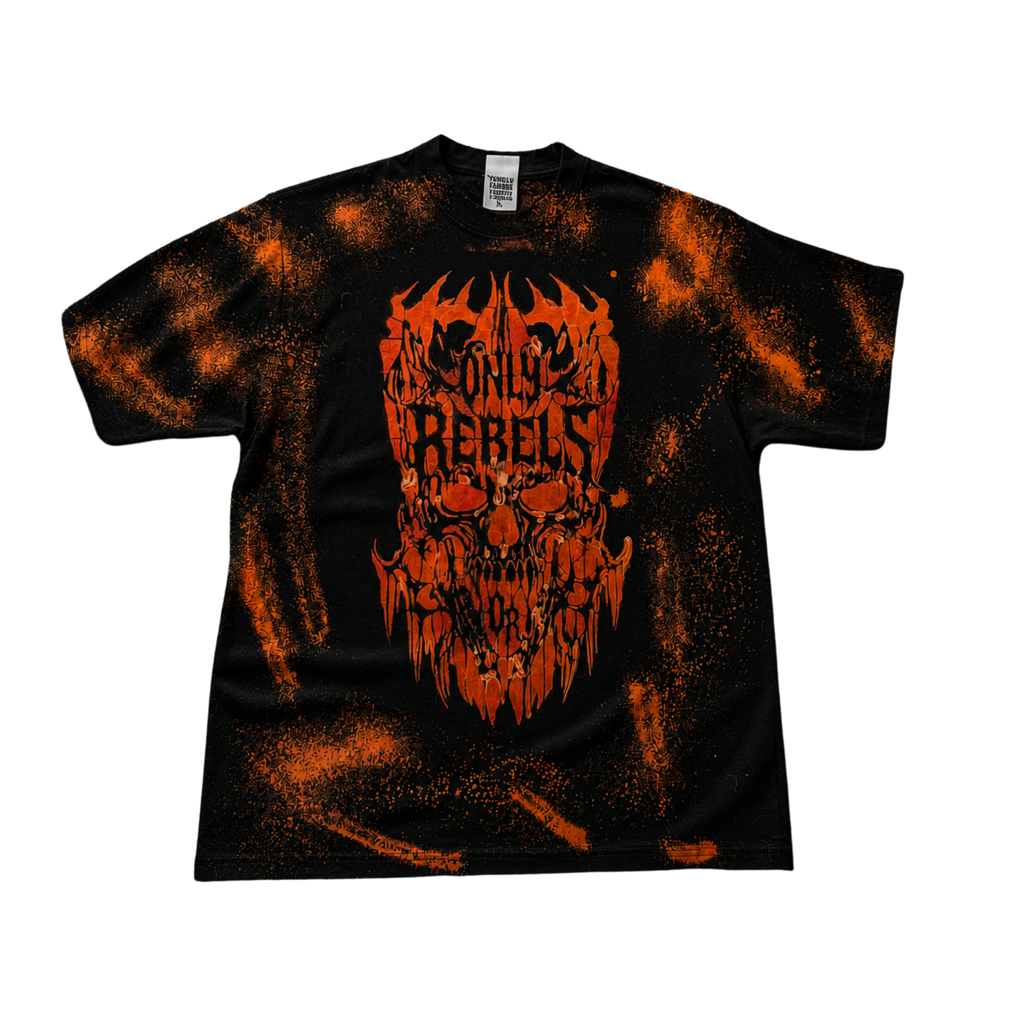 Bleached and Painted Handmade Only Rebels Shirt