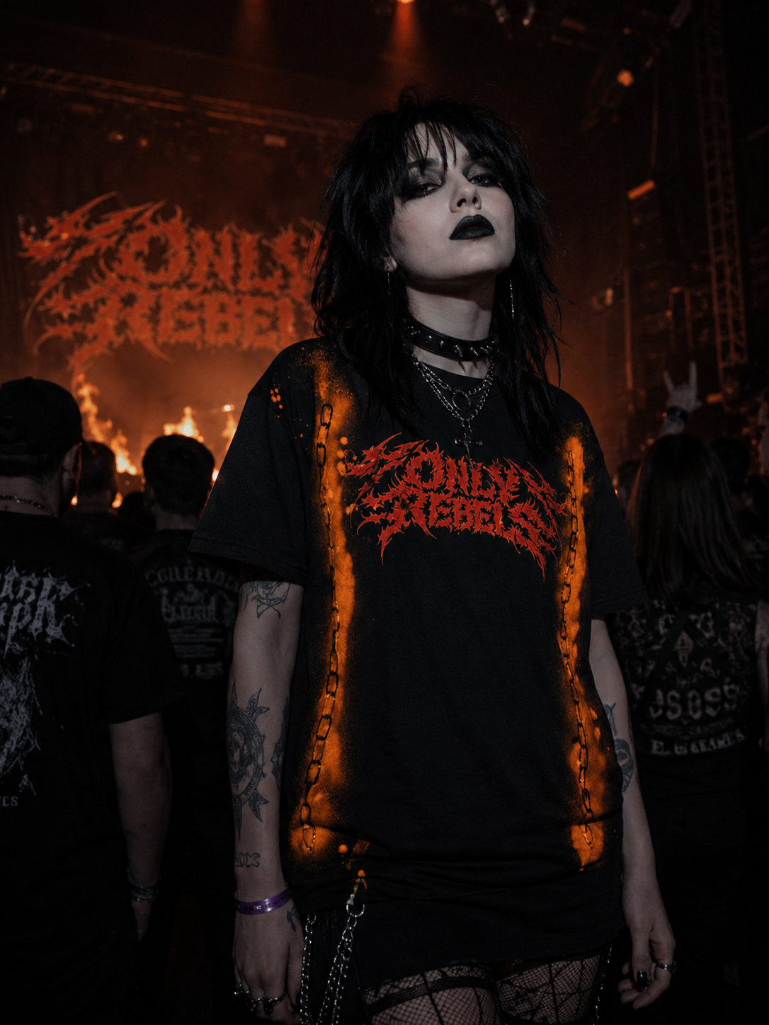 Bleached and Spray Paint Handmade Only Rebels shirt