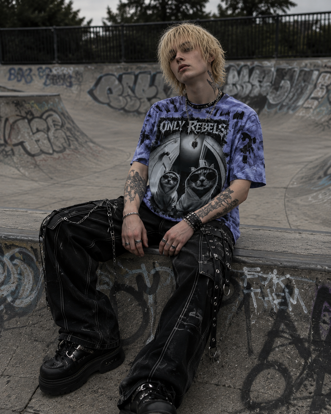 Only Rebels Kitty With Sunglasses Shirt