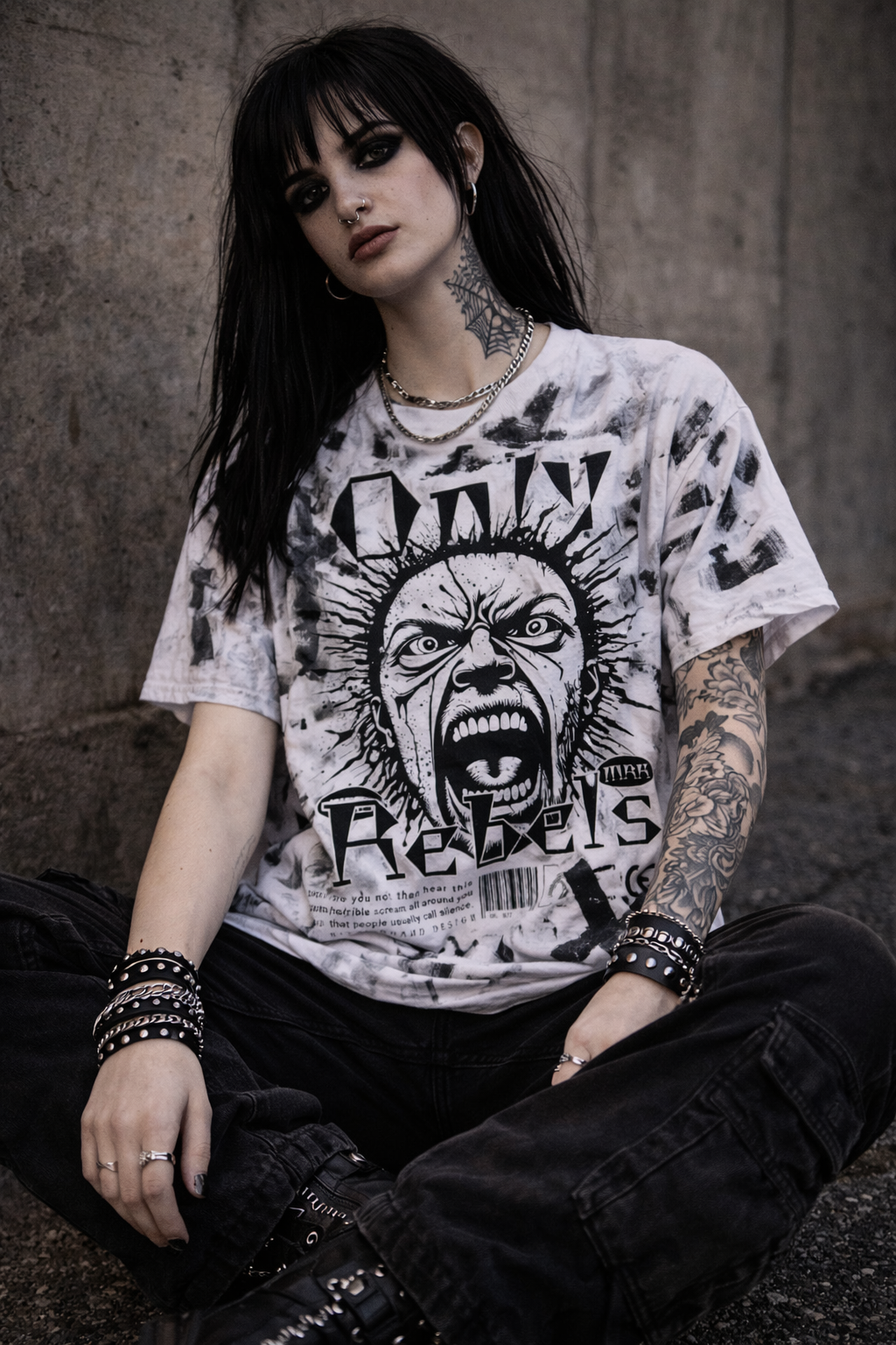 Handmade White Only Rebels Shirt