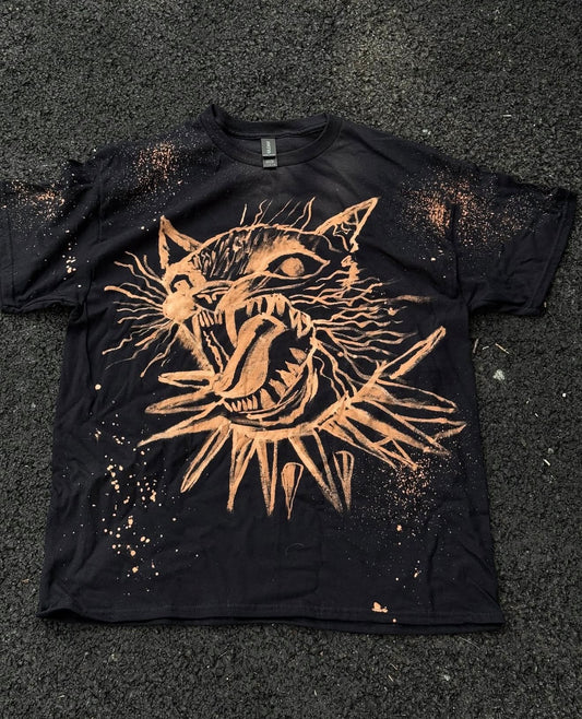 Cat bleached hand made shirt