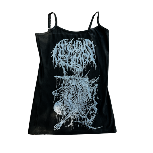 Handmade Only Rebels Black Skeleton Women's Tank
