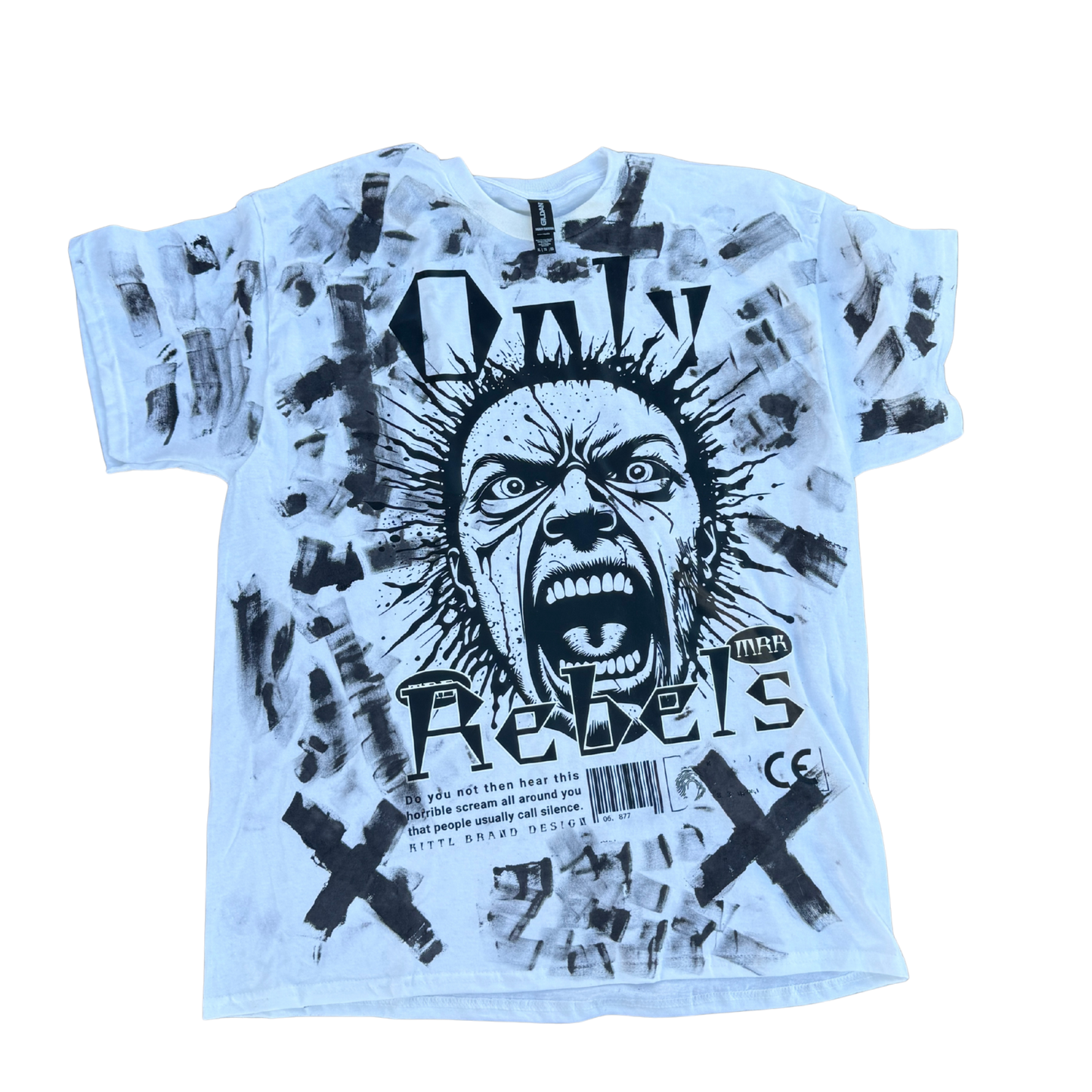 Handmade White Only Rebels Shirt