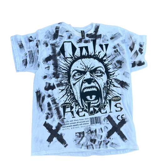 Handmade White Only Rebels Shirt
