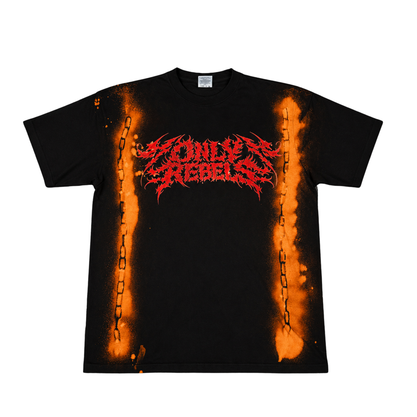 Bleached and Spray Paint Handmade Only Rebels shirt