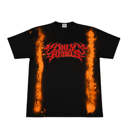 Bleached and Spray Paint Handmade Only Rebels shirt